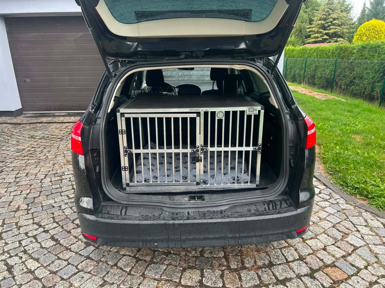 Ford Focus kombi z zamontowaną klatką MATEOBOX, widok z tyłu